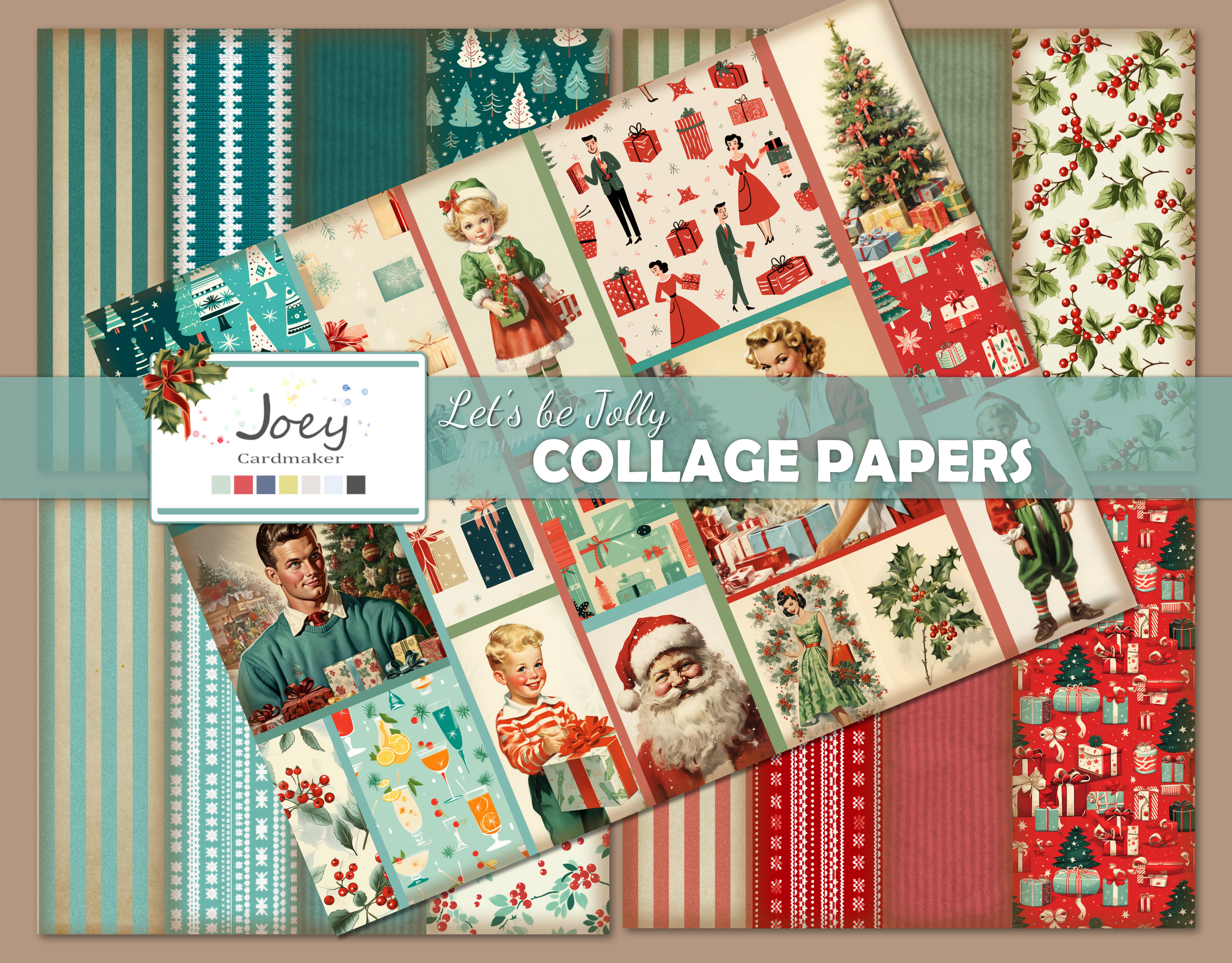 FREEBIE: Let’s be Jolly! – Collage Papers