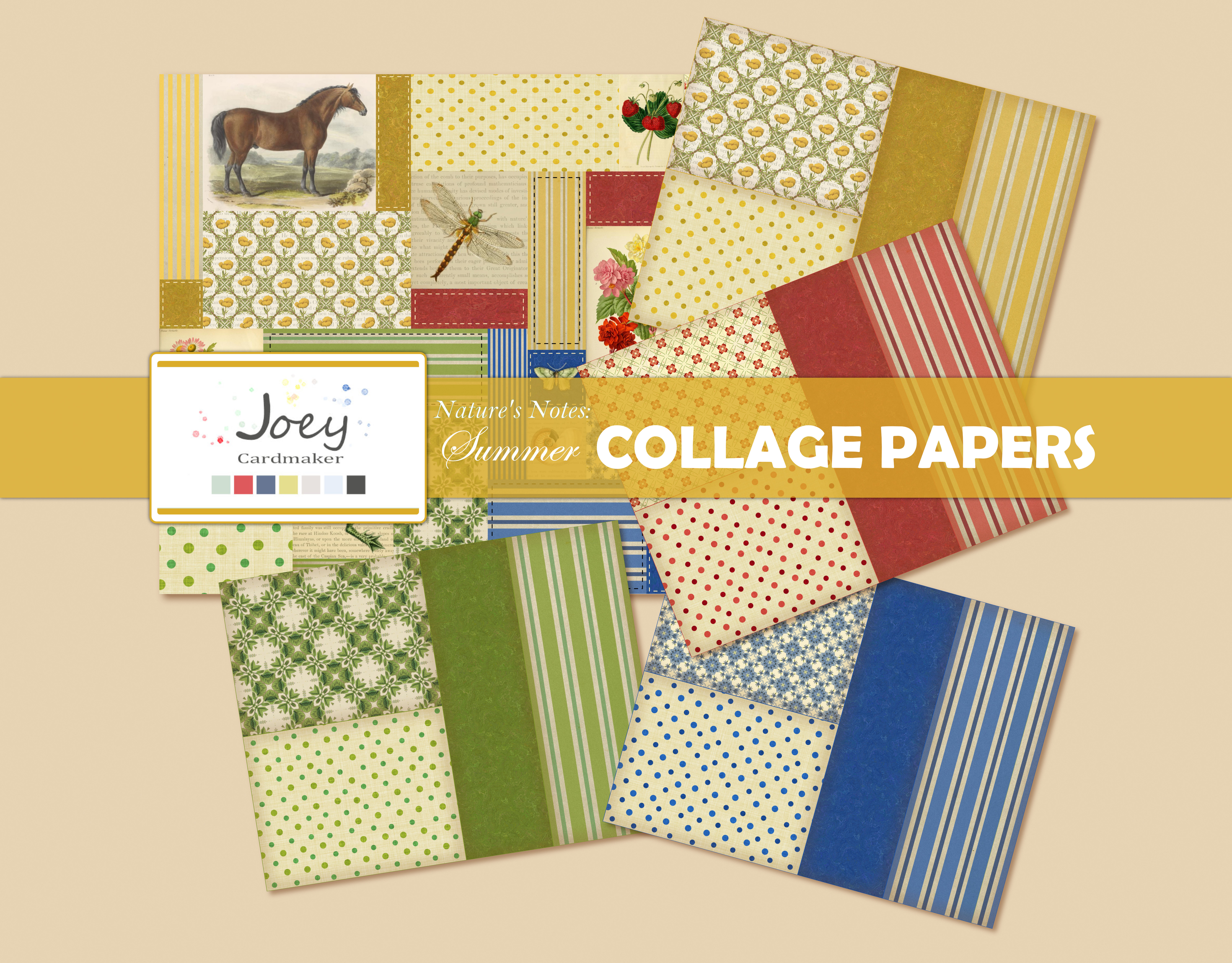 FREEBIE: Nature’s Notes: Summer – Collage Papers