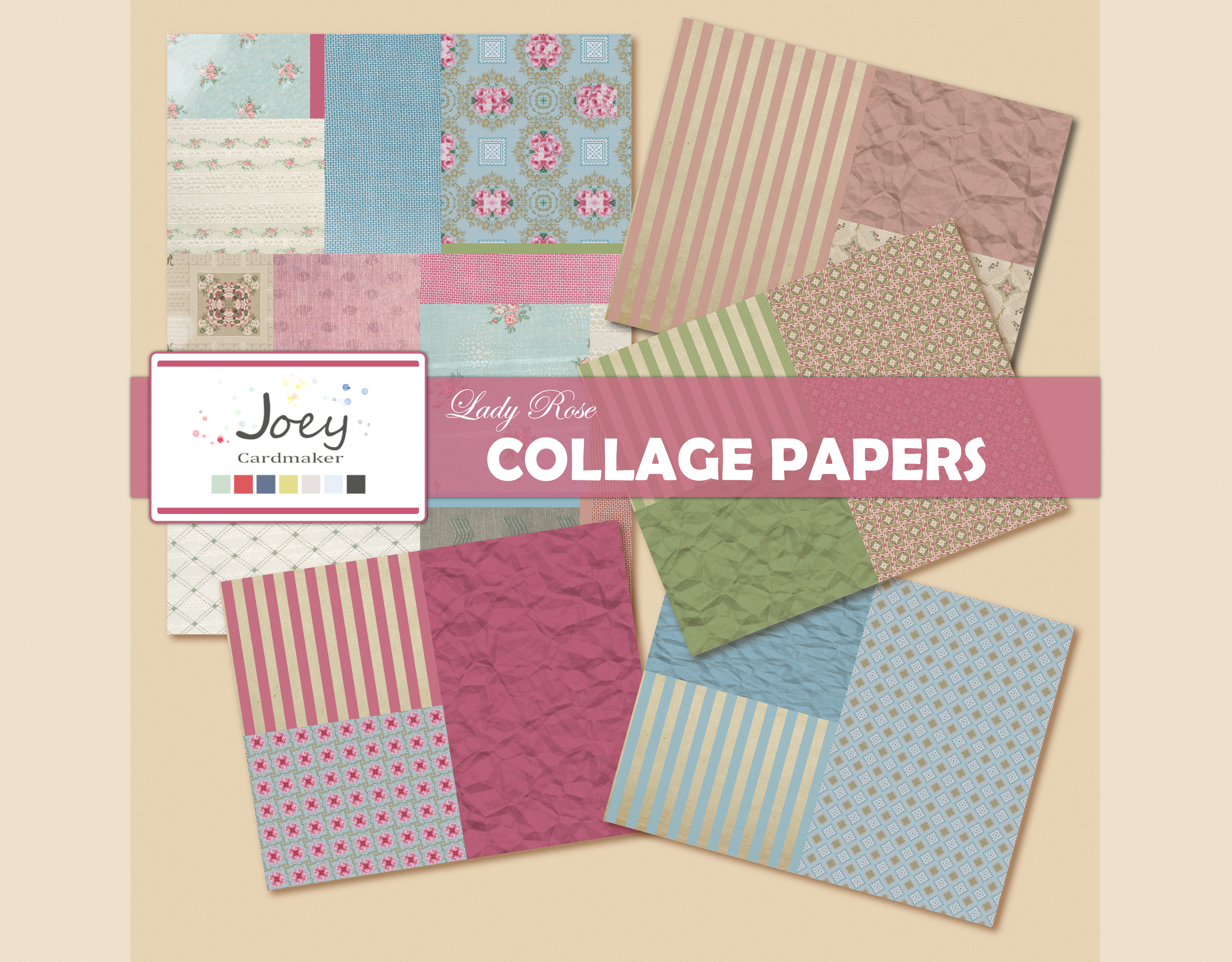 FREEBIE: Lady Rose – Collage Papers