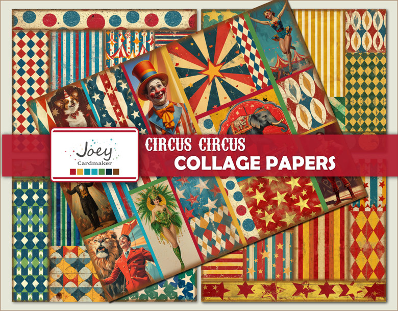 FREEBIE: Circus Circus – Collage&nbsp;Papers